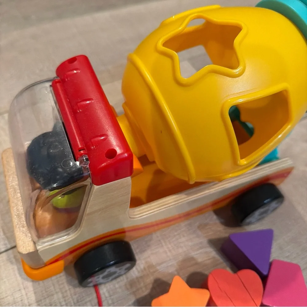 Yellow Shape-Sorting Cement Concrete Mixer Truck Toy by TOP BRIGHT